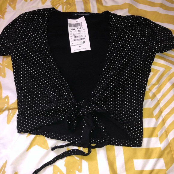 brandy melville polka dot wrap top